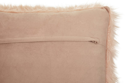 The Luxe Pink Mongolian Faux Fur Square Cushion