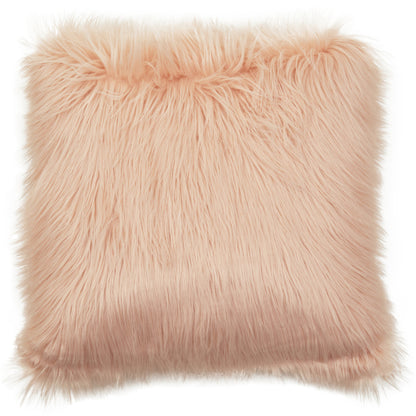 The Luxe Pink Mongolian Faux Fur Square Cushion | Bali & Blue
