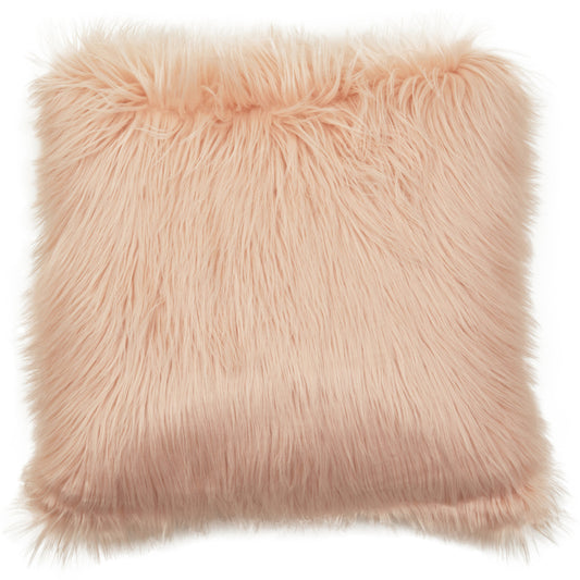The Luxe Pink Mongolian Faux Fur Square Cushion | Bali & Blue