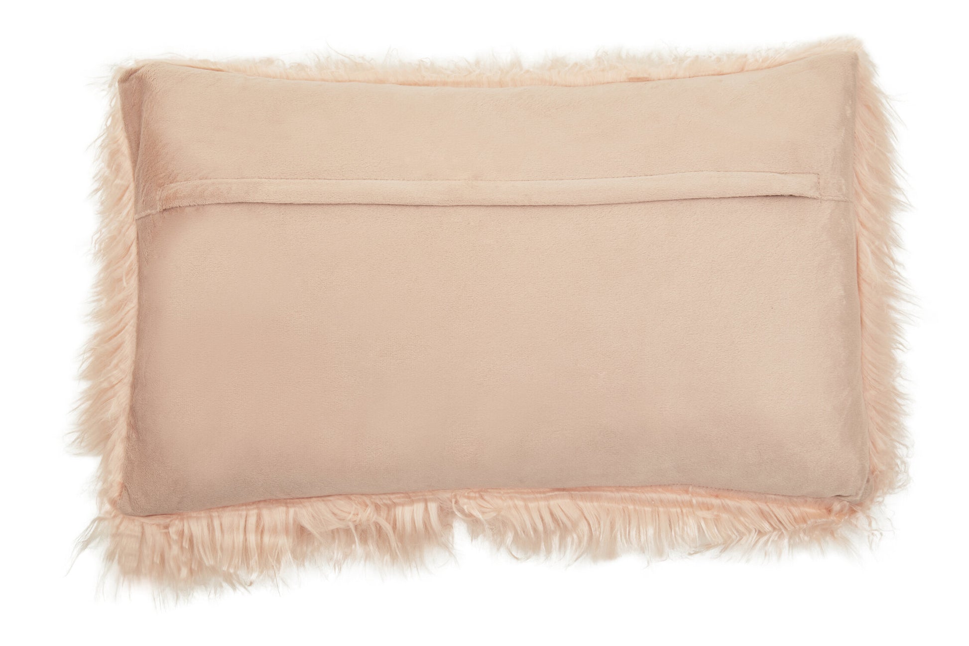 Nomad Mongolian Faux Fur Pink Rectangular Cushion | Bali & Blue