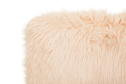 Nomad Mongolian Faux Fur Pink Rectangular Cushion