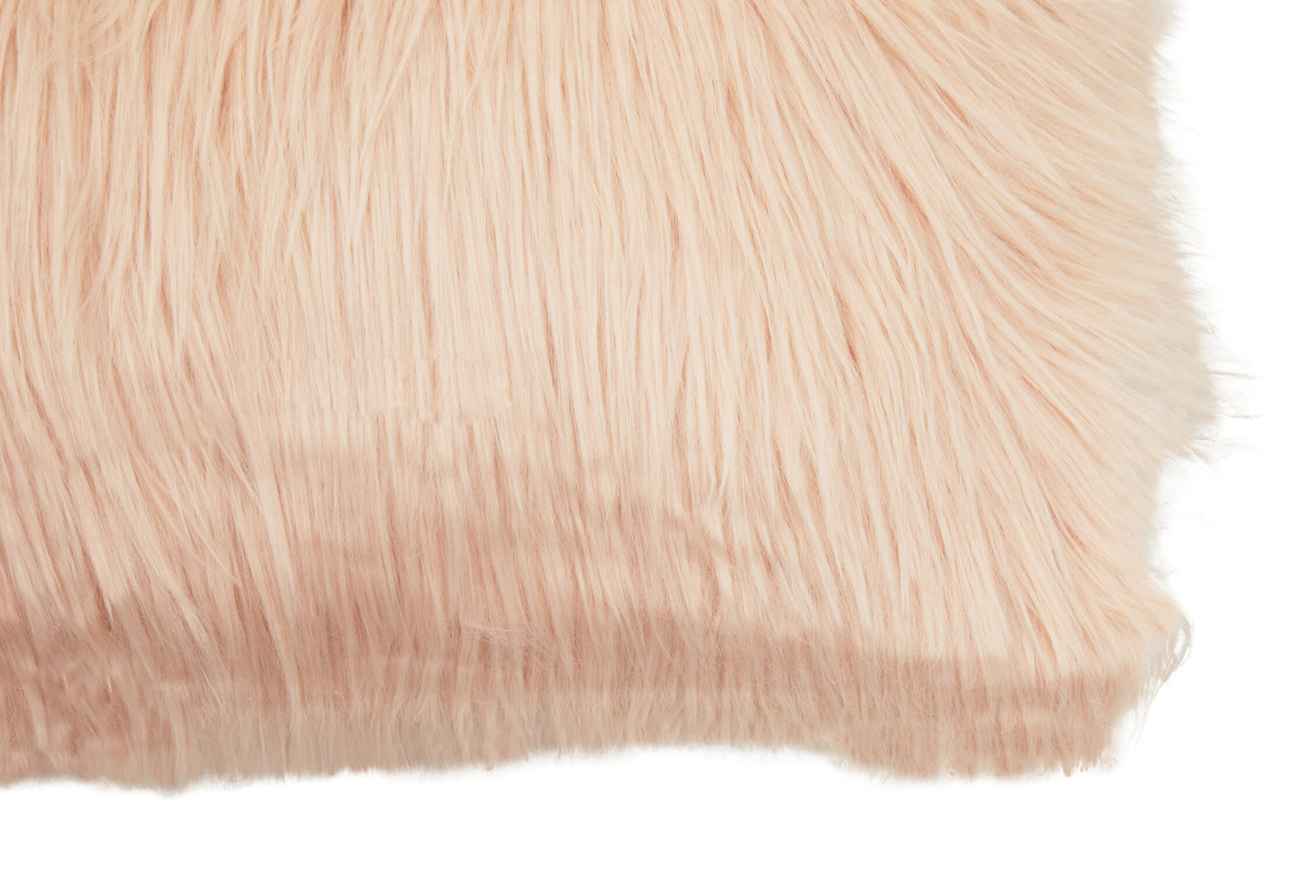 Nomad Mongolian Faux Fur Pink Rectangular Cushion