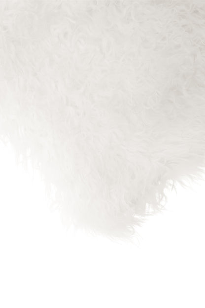 The Luxe White Real Mongolian Fur Square Cushion