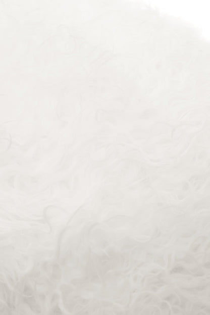 The Luxe White Real Mongolian Fur Square Cushion