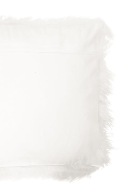 The Luxe White Real Mongolian Fur Square Cushion