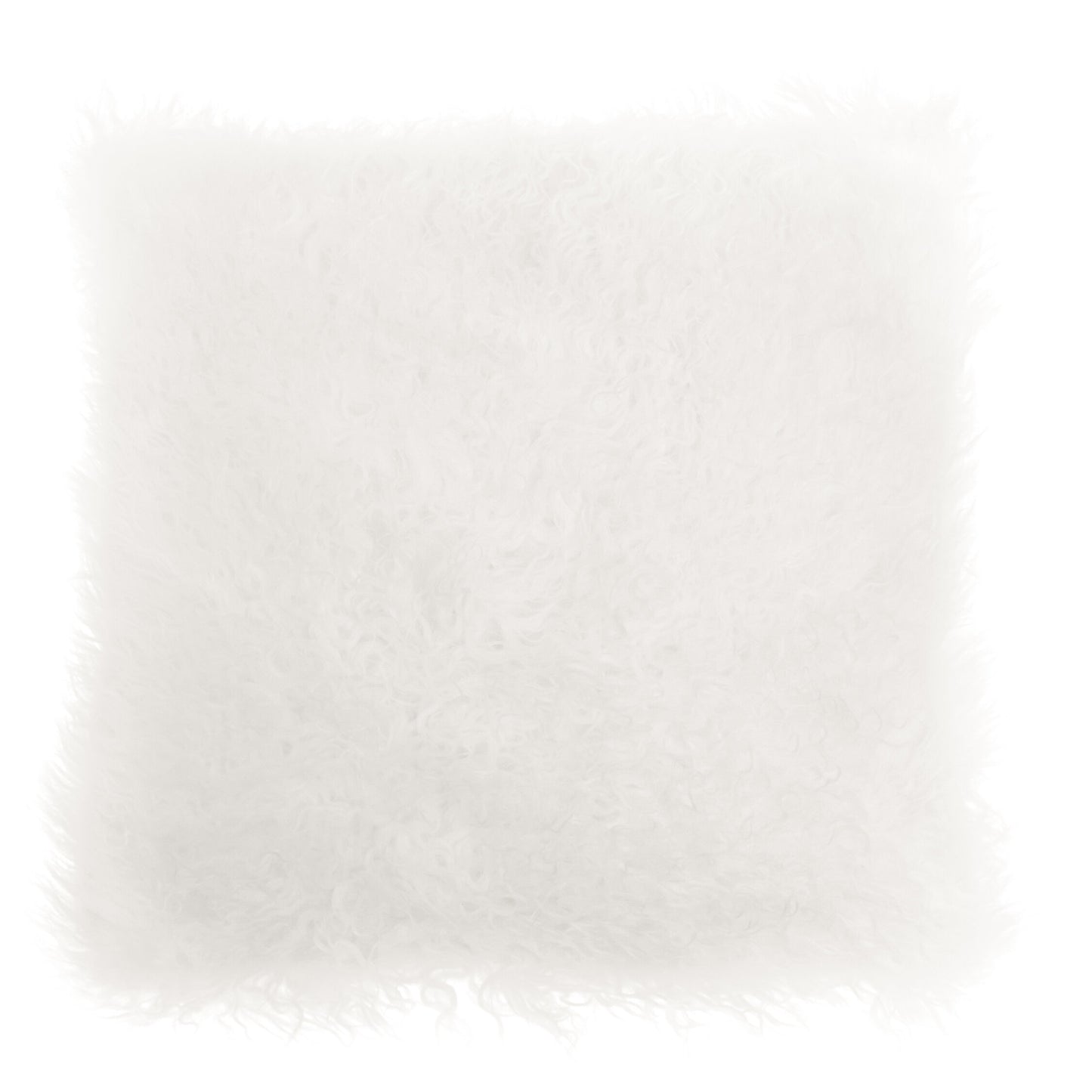 The Luxe White Real Mongolian Fur Square Cushion | Bali & Blue
