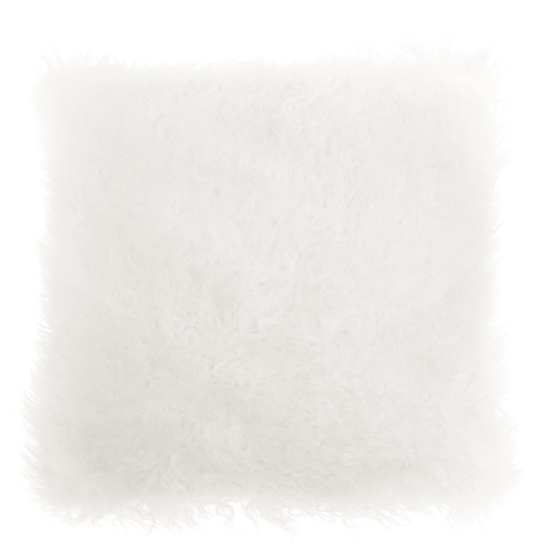 The Luxe White Real Mongolian Fur Square Cushion | Bali & Blue