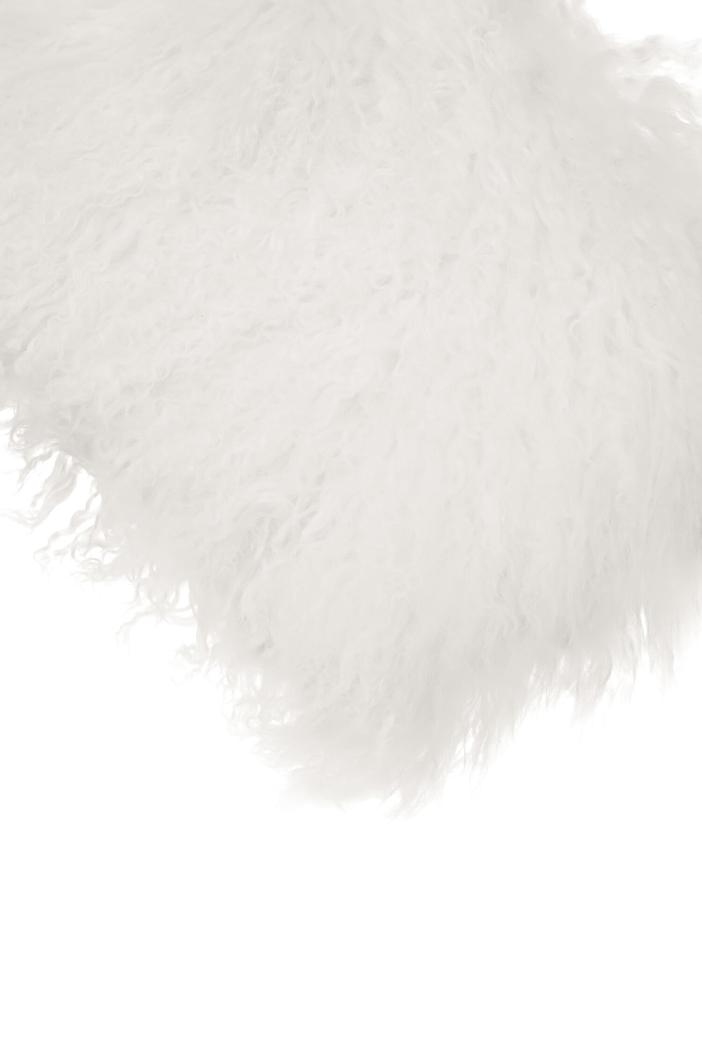 Nomad Real Mongolian Fur White Rectangular Cushion