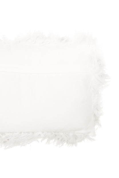 Nomad Real Mongolian Fur White Rectangular Cushion