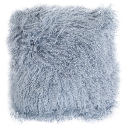 The Luxe Grey Real Mongolian Fur Square Cushion | Bali & Blue