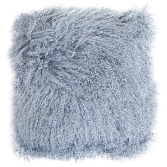 The Luxe Grey Real Mongolian Fur Square Cushion | Bali & Blue