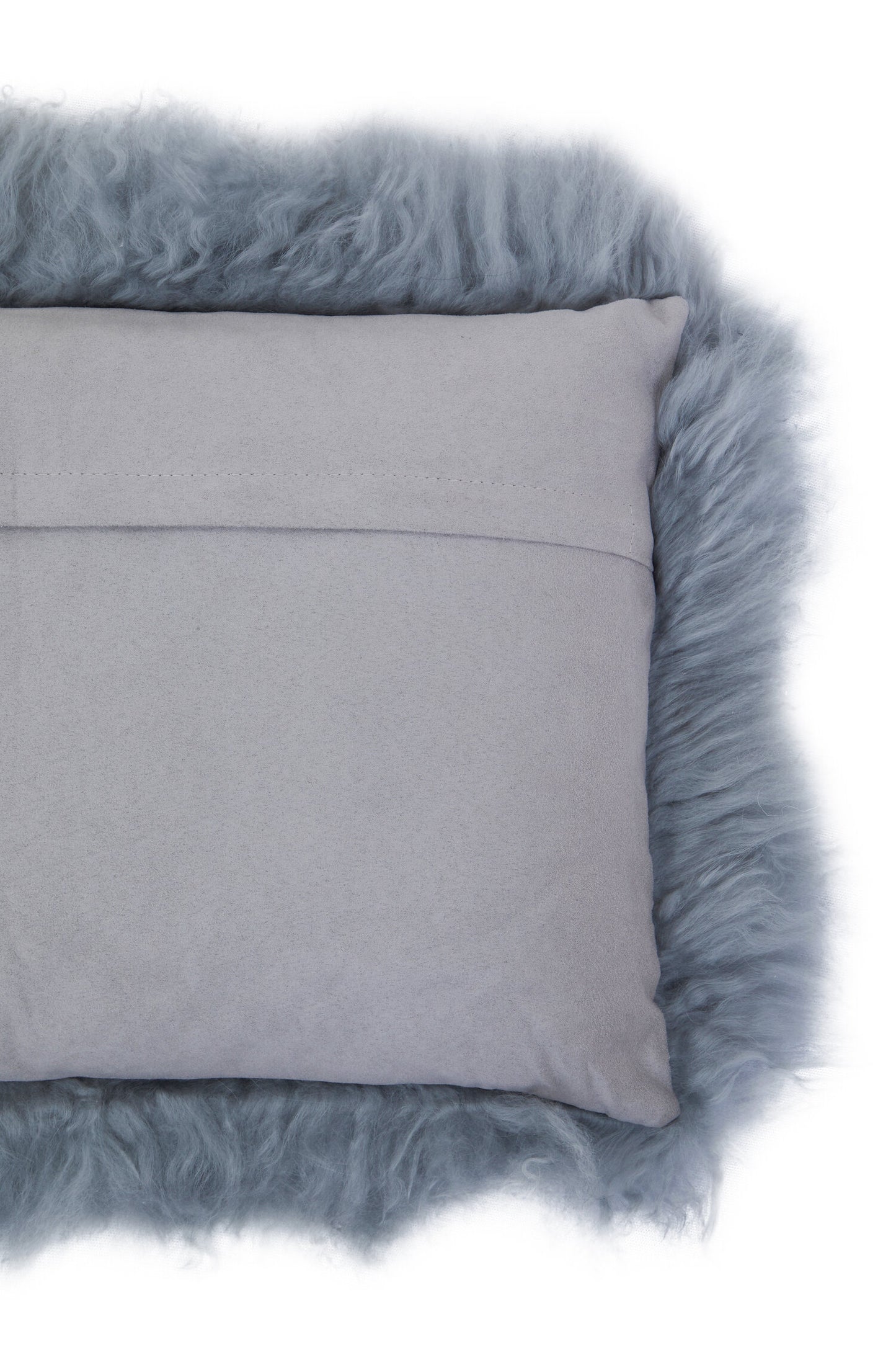 Nomad Real Mongolian Fur Grey Rectangular Cushion | Bali & Blue