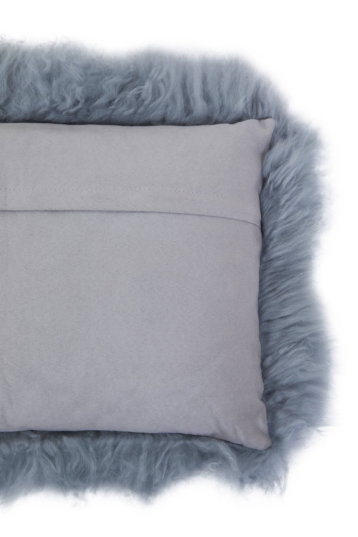 Nomad Real Mongolian Fur Grey Rectangular Cushion | Bali & Blue