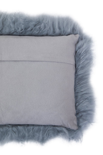 Nomad Real Mongolian Fur Grey Rectangular Cushion | Bali & Blue