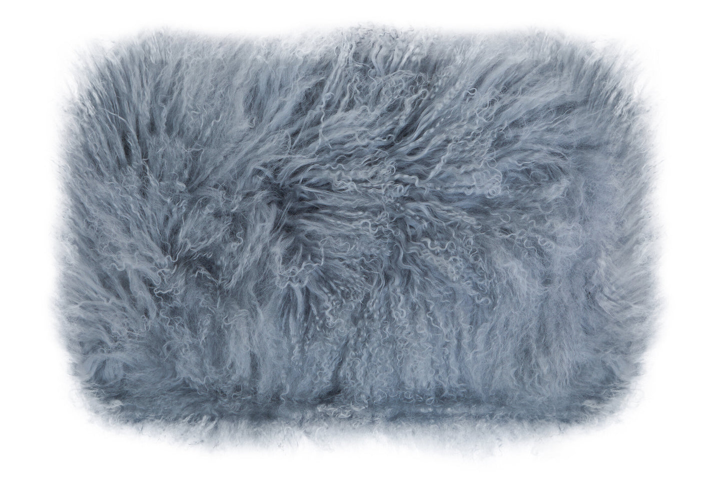 Nomad Real Mongolian Fur Grey Rectangular Cushion