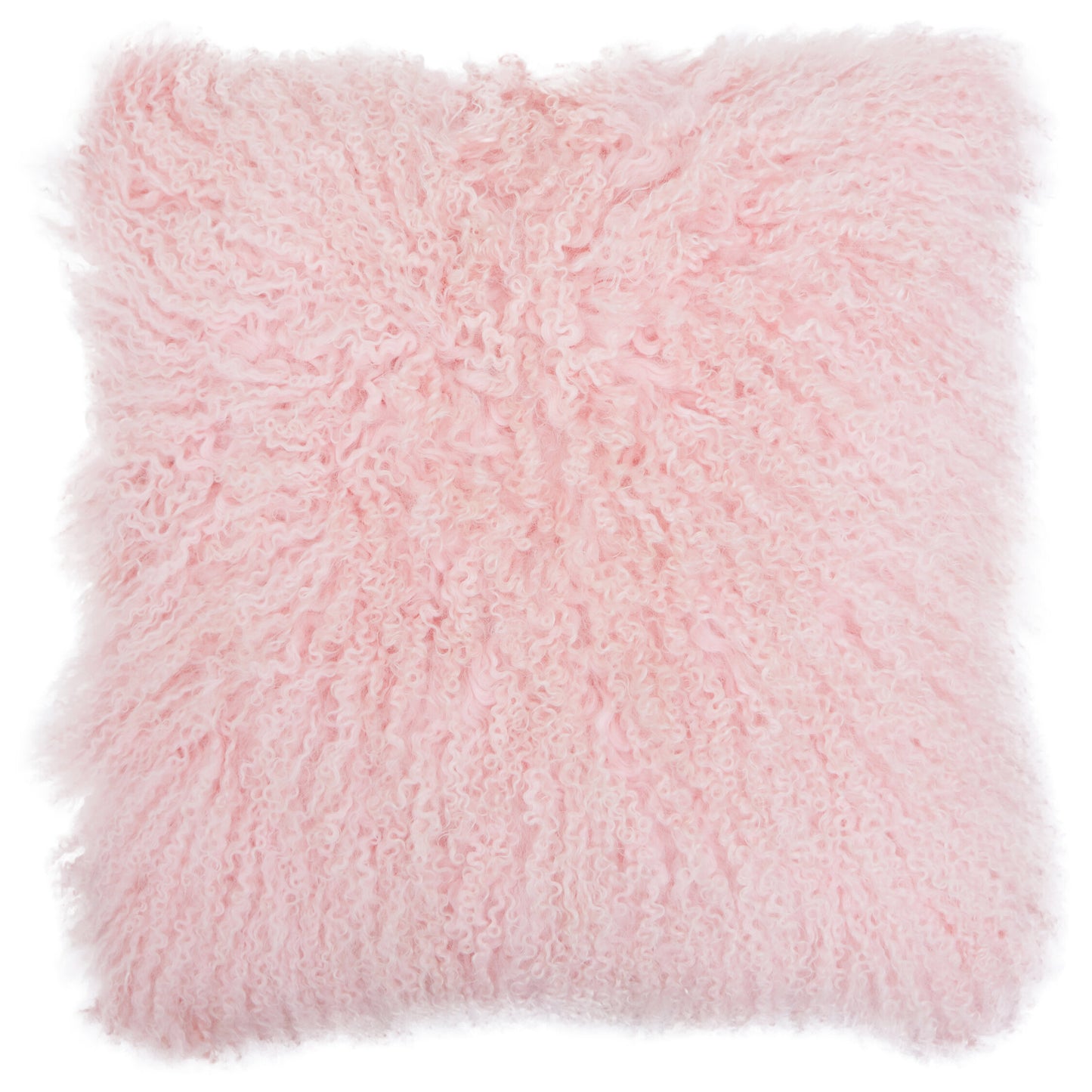 The Luxe Pink Real Mongolian Fur Square Cushion | Bali & Blue