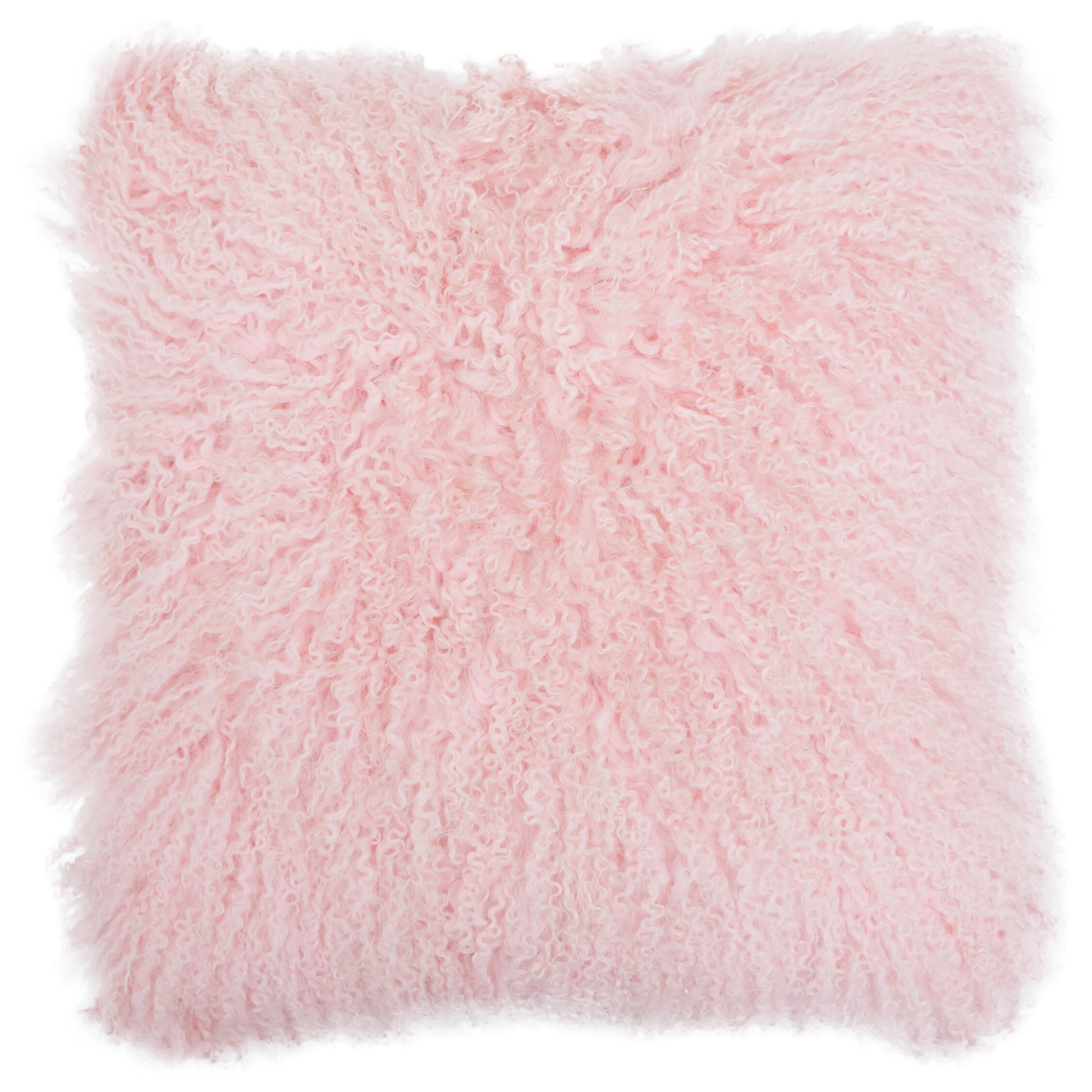 The Luxe Pink Real Mongolian Fur Square Cushion | Bali & Blue