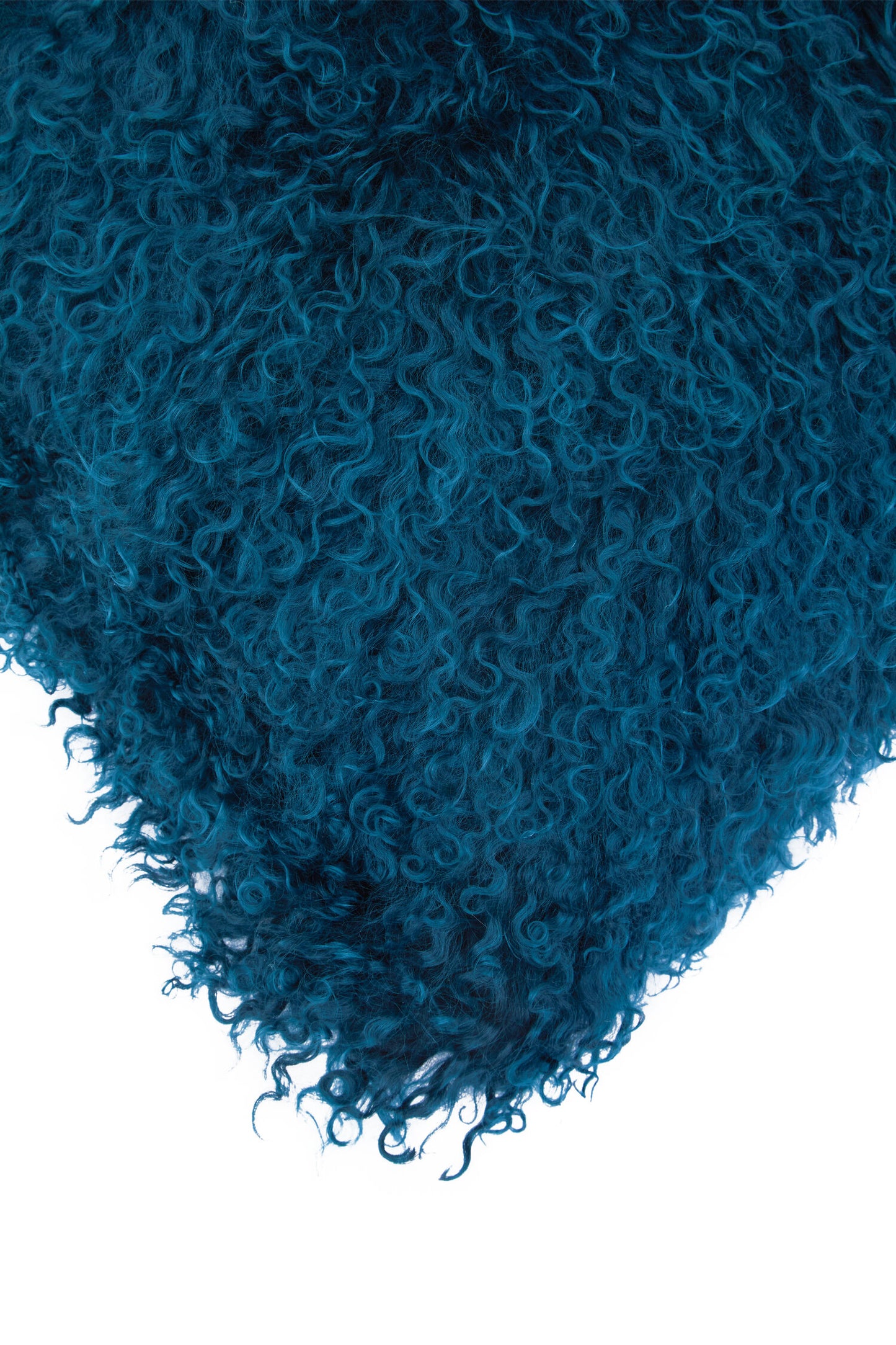 Nomad Real Mongolian Fur Teal Rectangular Cushion