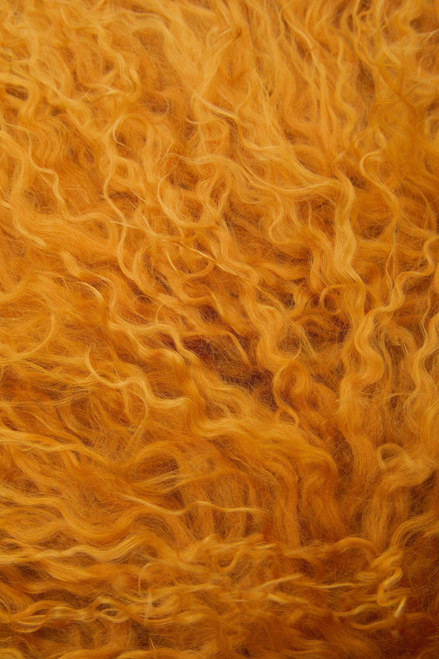 The Luxe Ochre Real Mongolian Fur Square Cushion