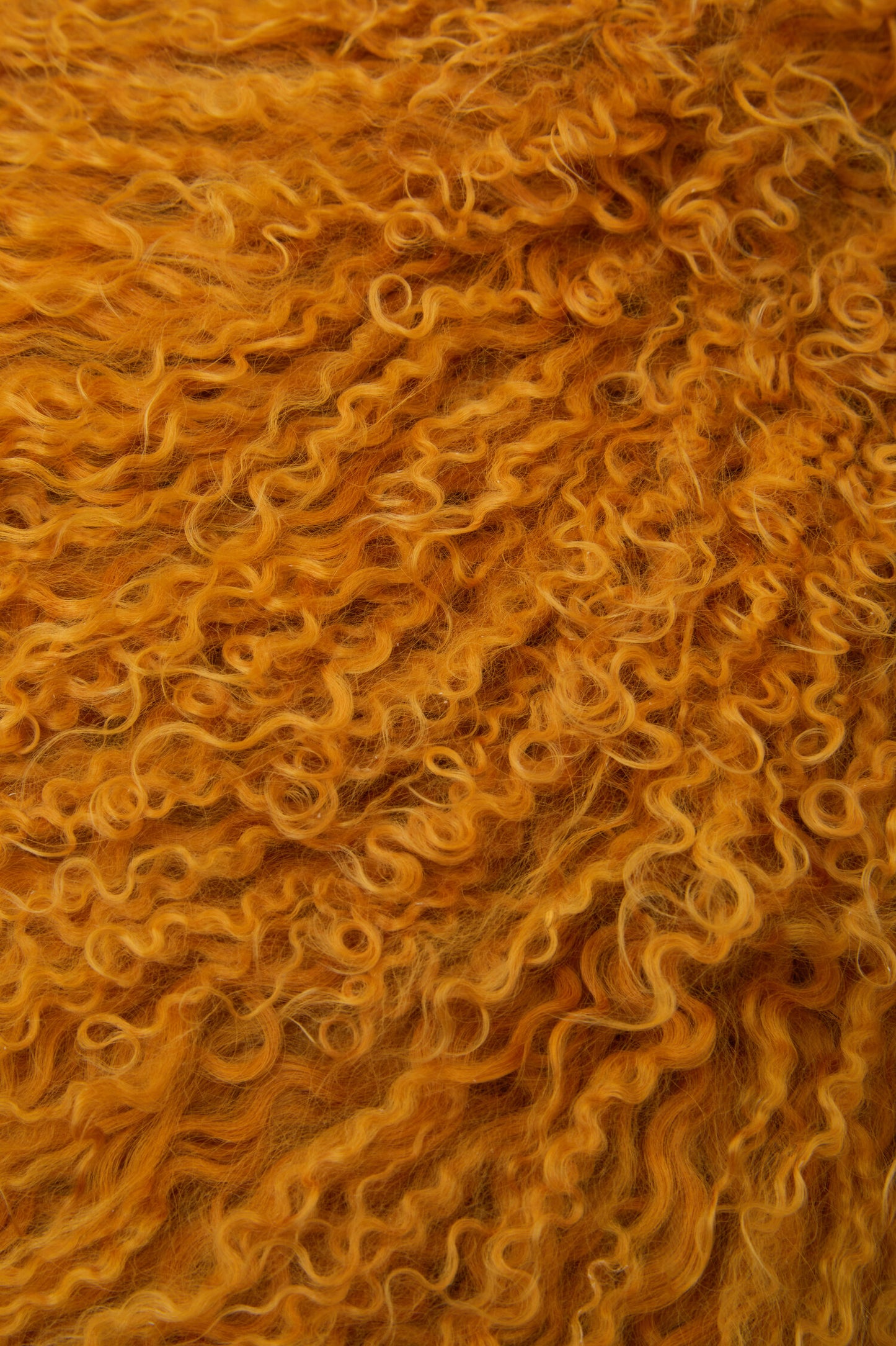 Nomad Real Mongolian Fur Ochre Rectangular Cushion