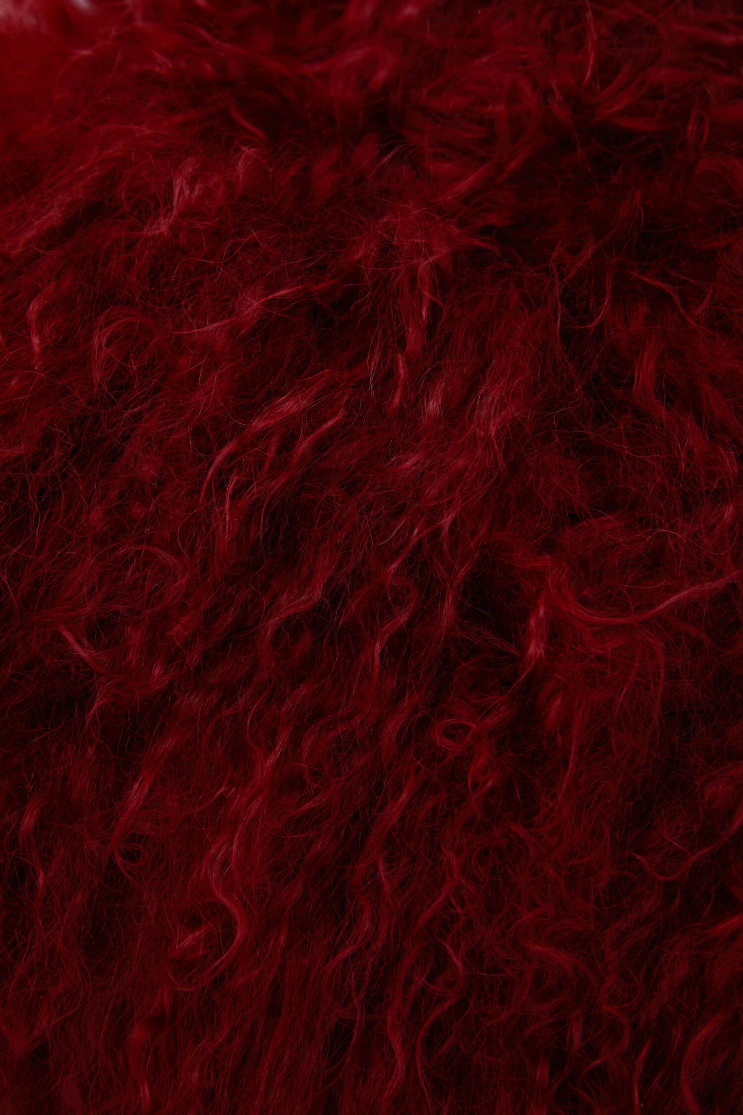 The Luxe Maroon Real Mongolian Fur Square Cushion