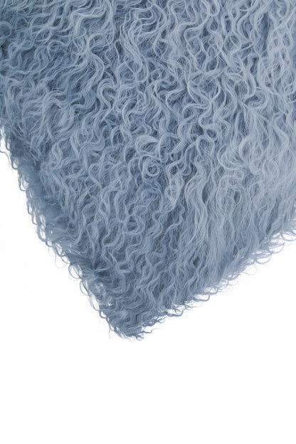 The Luxe Grey Ombre Real Mongolian Fur Square Cushion