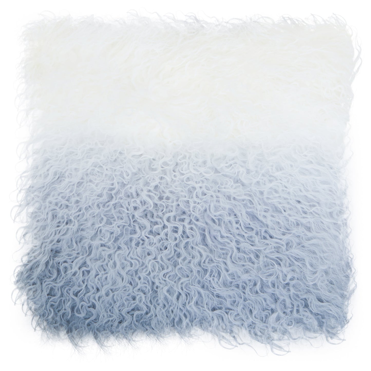 The Luxe Grey Ombre Real Mongolian Fur Square Cushion | Bali & Blue