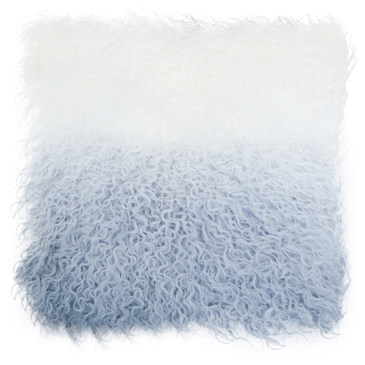 The Luxe Grey Ombre Real Mongolian Fur Square Cushion | Bali & Blue