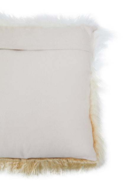 The Luxe Natural Ombre Real Mongolian Fur Cushion