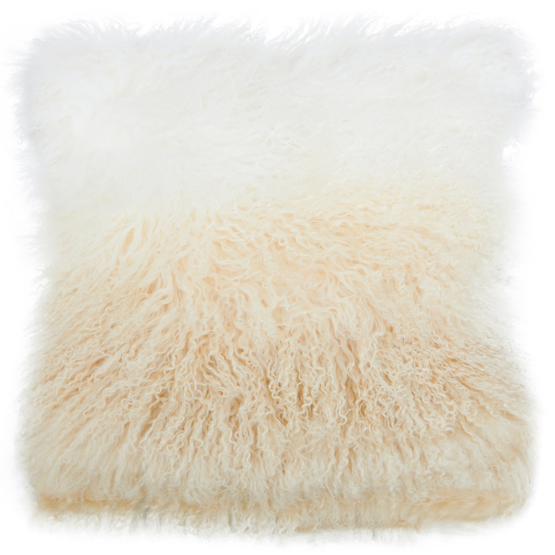 The Luxe Natural Ombre Real Mongolian Fur Cushion | Bali & Blue