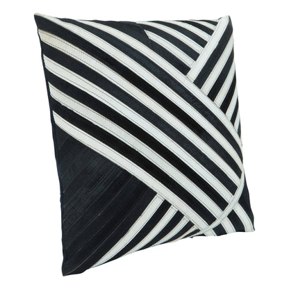 Africana Black White Hair On Leather Cushion