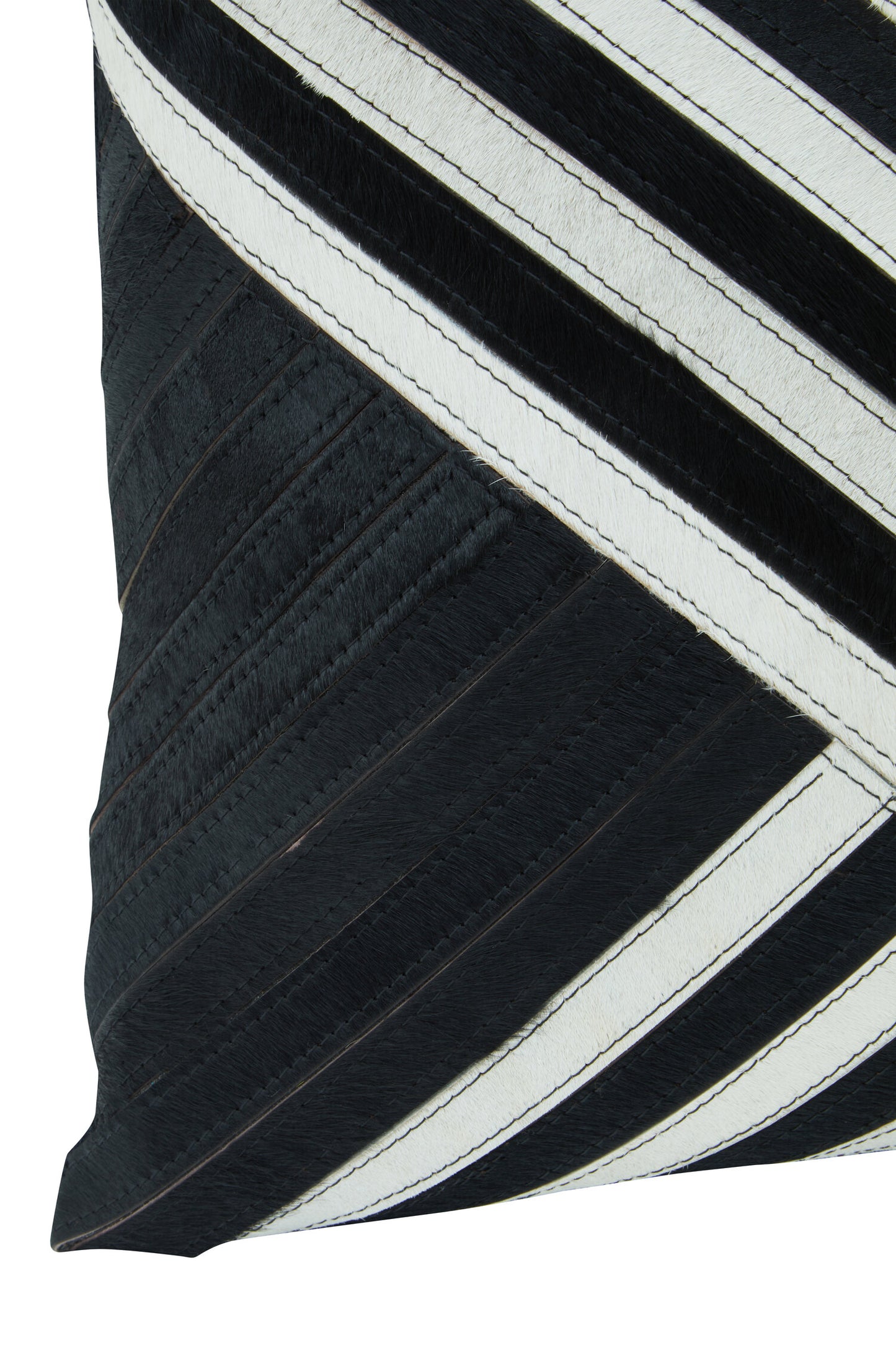 Africana Black White Hair On Leather Cushion