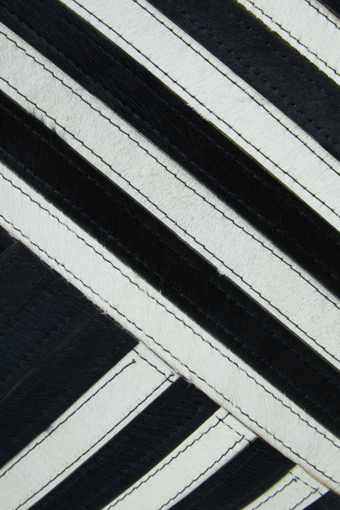 Africana Black White Hair On Leather Cushion