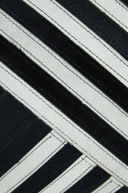 Africana Black White Hair On Leather Cushion