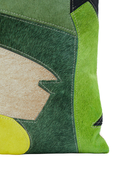 Africana Botanical Hair On Leather Cushion