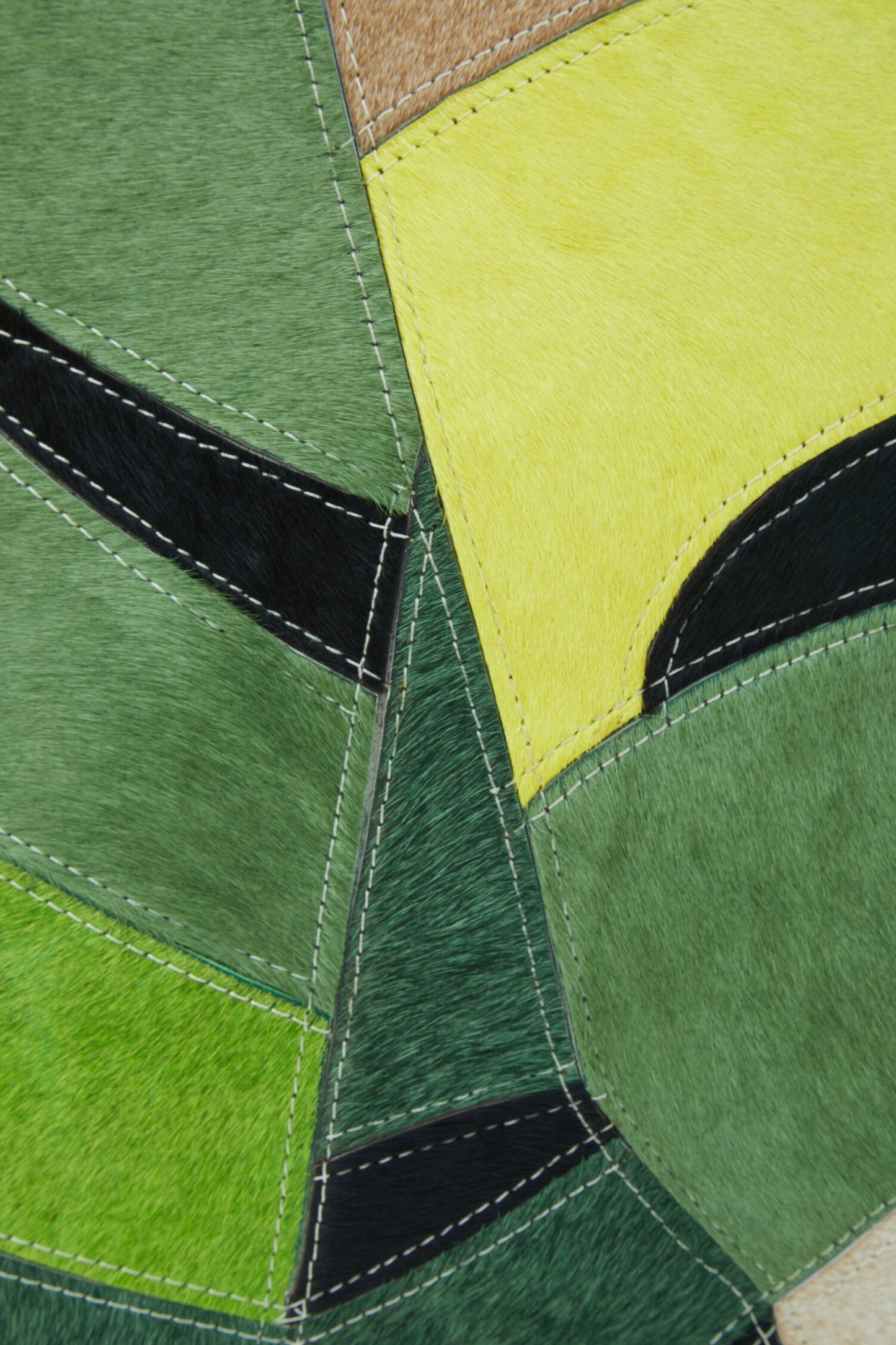 Africana Botanical Hair On Leather Cushion