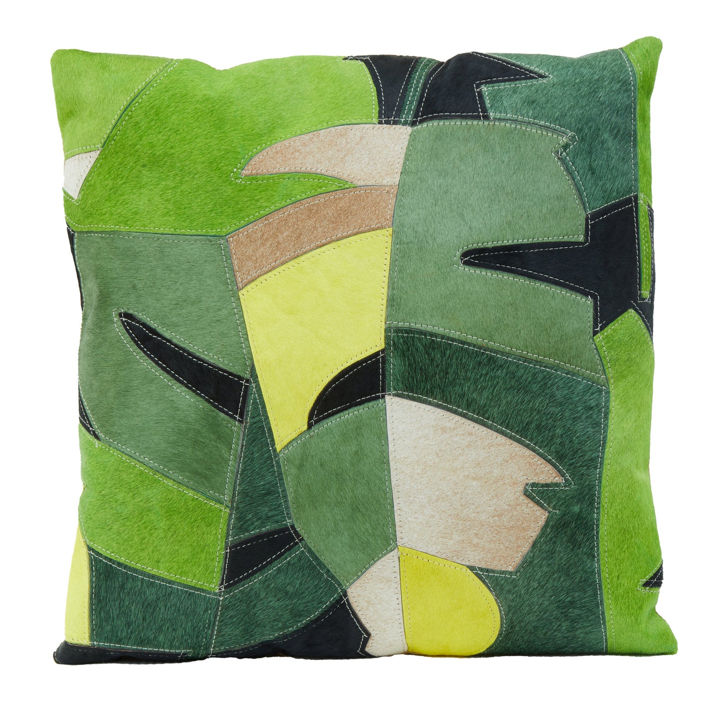 Africana Botanical Hair On Leather Cushion | Bali & Blue