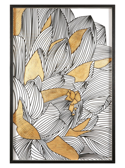 Artistic Bloom Black Gold Botanical Framed Wall Art | Bali & Blue