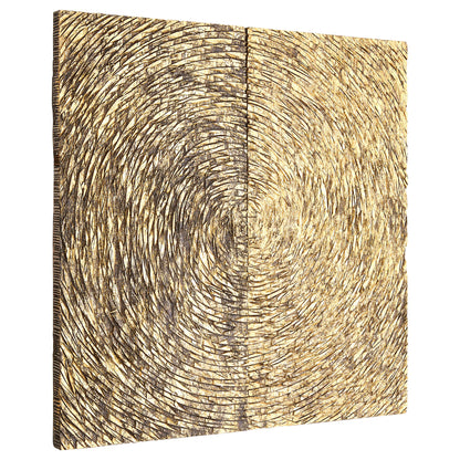 Africana Wood Carving Gold Finish Wall Art