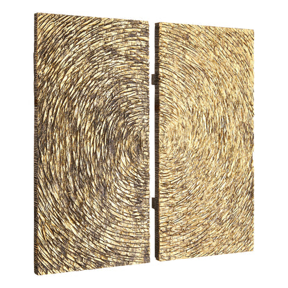Africana Wood Carving Gold Finish Wall Art