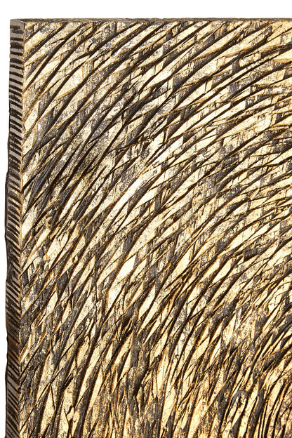 Africana Wood Carving Gold Finish Wall Art