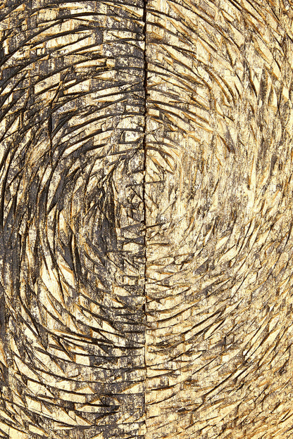 Africana Wood Carving Gold Finish Wall Art