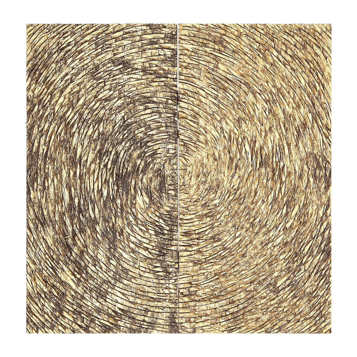 Africana Wood Carving Gold Finish Wall Art