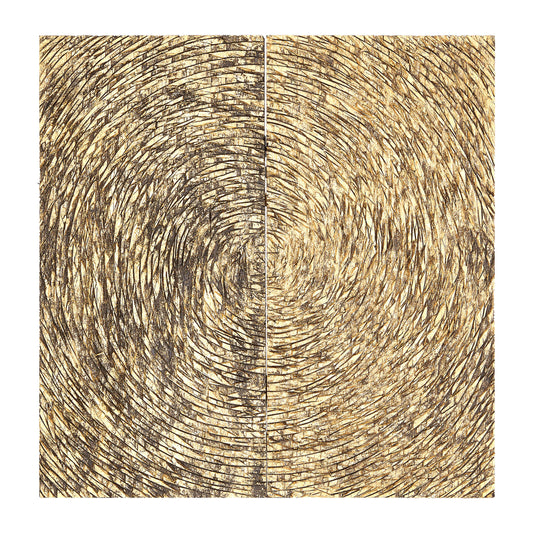 Africana Wood Carving Gold Finish Wall Art