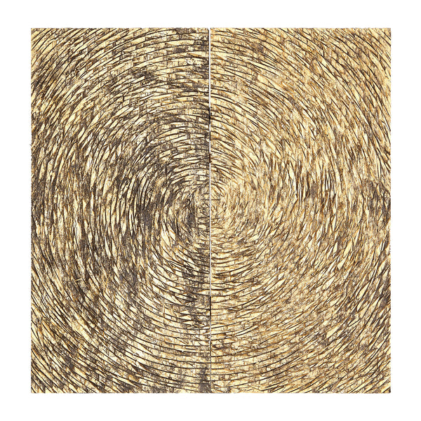 Africana Gold Carved Wood Abstract Wall Art | Bali & Blue