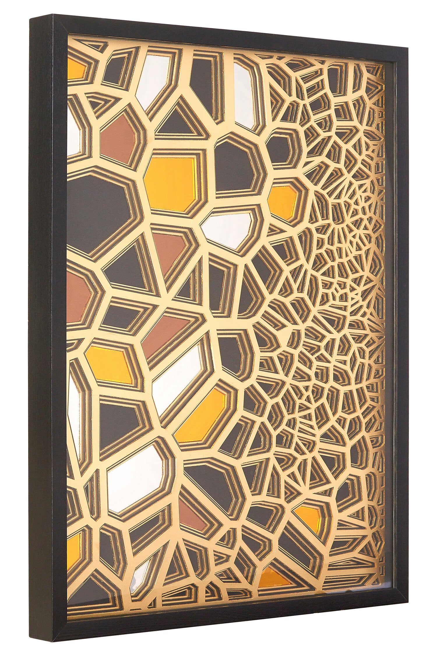 Africana Gold Black Paper Sculpture Wall Art | Bali & Blue