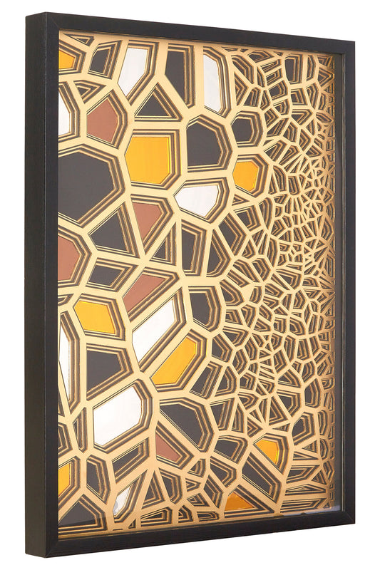 Africana Gold Black Paper Sculpture Wall Art | Bali & Blue