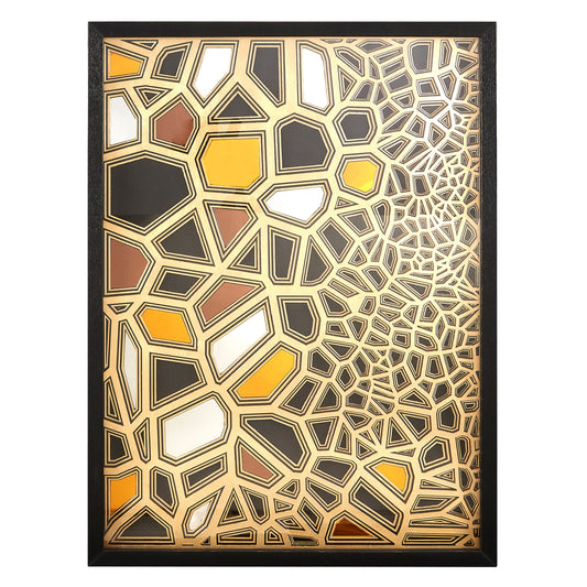 Africana Gold Black Paper Wall Art | Bali & Blue