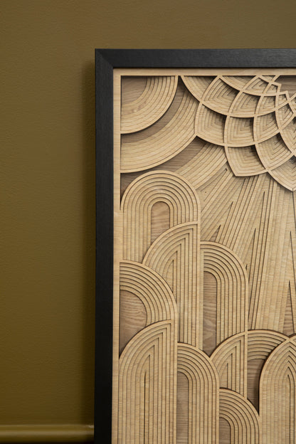 Africana Deco Wood Carving Wall Art