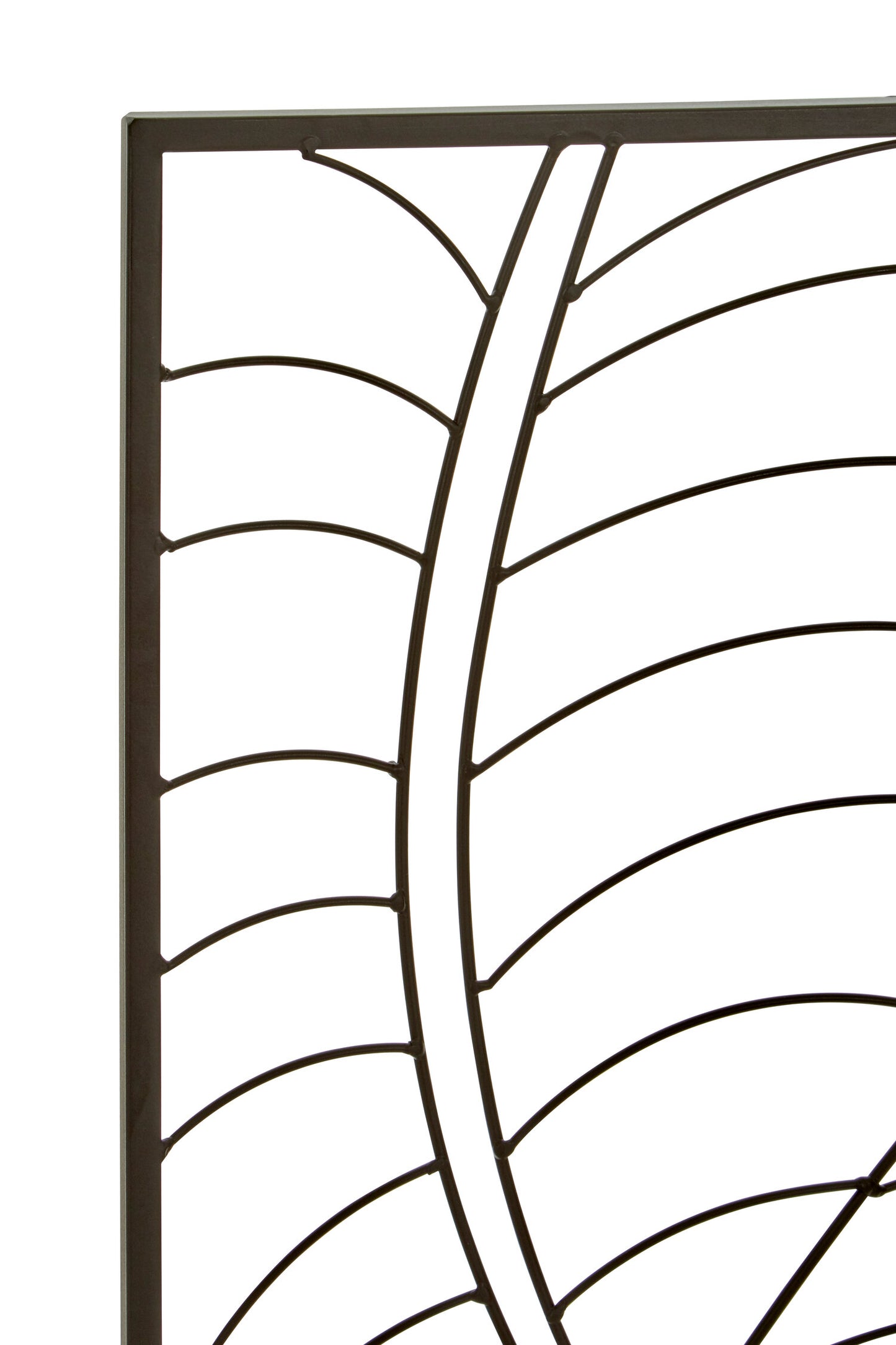 Aramis Small Black Metal Frame Leaf Design Wall Art